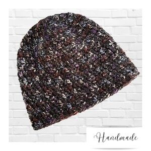 Hand Crocheted Beanie Hat Unisex Multi Color Gorpcore Scandi Girl Indie Sleaze